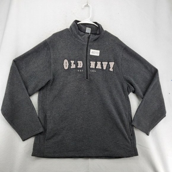 OLD NAVY Sweatshirt Men's Long Sleeve 1/4 Zip Pullover High Neck Gray XL - Picture 12 of 12